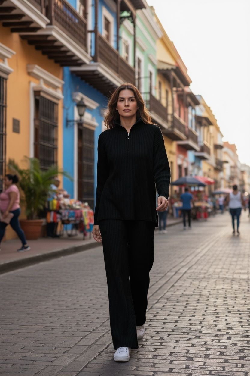 Compleu fermoar negru