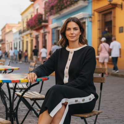 Compleu Tricot Femei, Doua Piese, Fusta, Negru