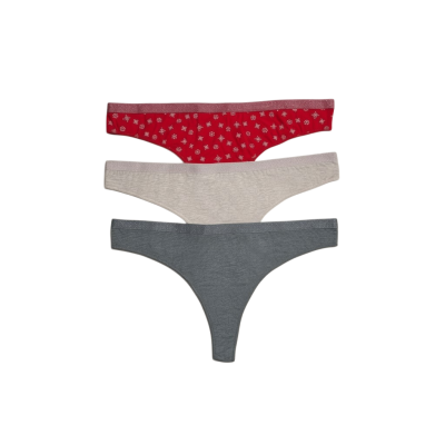 Chiloți tanga din bumbac - set de 3 bucăți