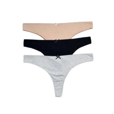 Chiloți tanga din bumbac - set de 3 bucăți