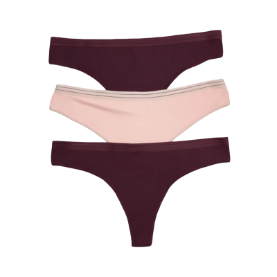 Chiloți tanga din bumbac - set de 3 bucăți