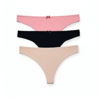 Chiloți tanga din bumbac - set de 3 bucăți