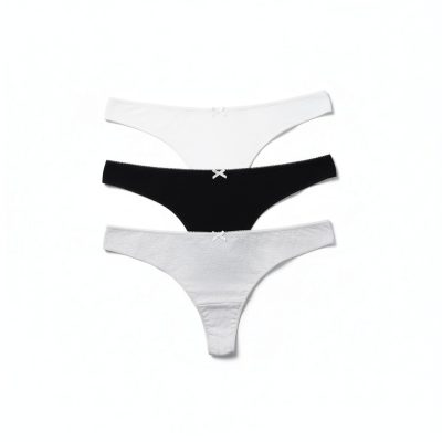 Chiloți tanga din bumbac - set de 3 bucăți