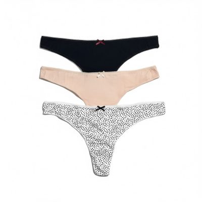 Chiloți tanga din bumbac - set de 3 bucăți