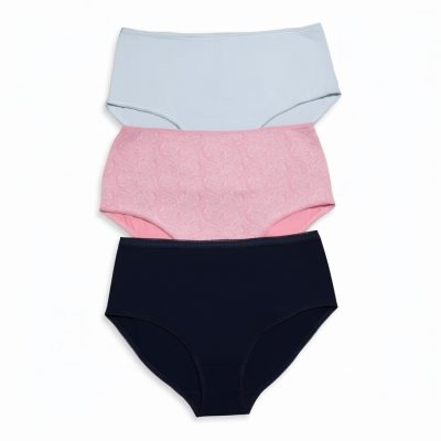 Chiloți cu talie inalta din bumbac - set de 3 bucăți