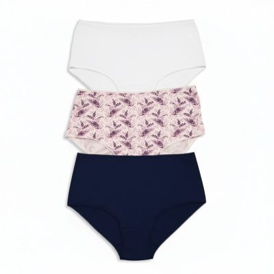 Chiloți cu talie inalta din bumbac - set de 3 bucăți