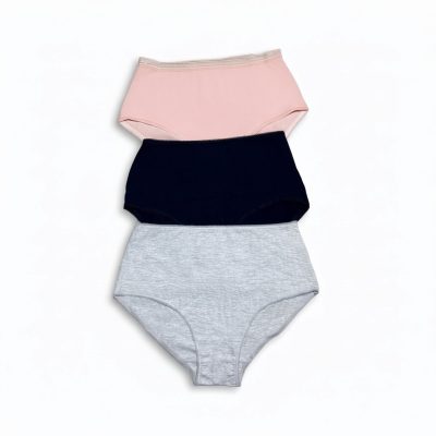 Chiloți cu talie inalta din bumbac - set de 3 bucăți