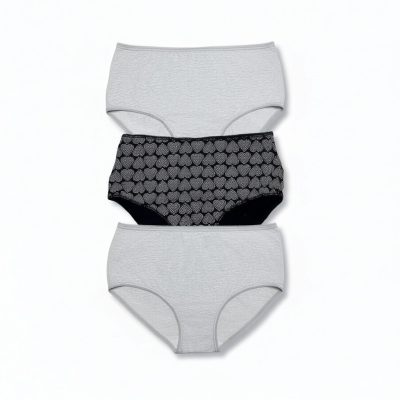 Chiloți cu talie inalta din bumbac - set de 3 bucăți