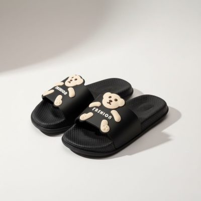 Papuci Femei, Jomix, Ursulet, Negru