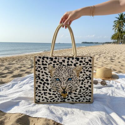 Geanta de plaja, Fashion, Animal Print, Nude